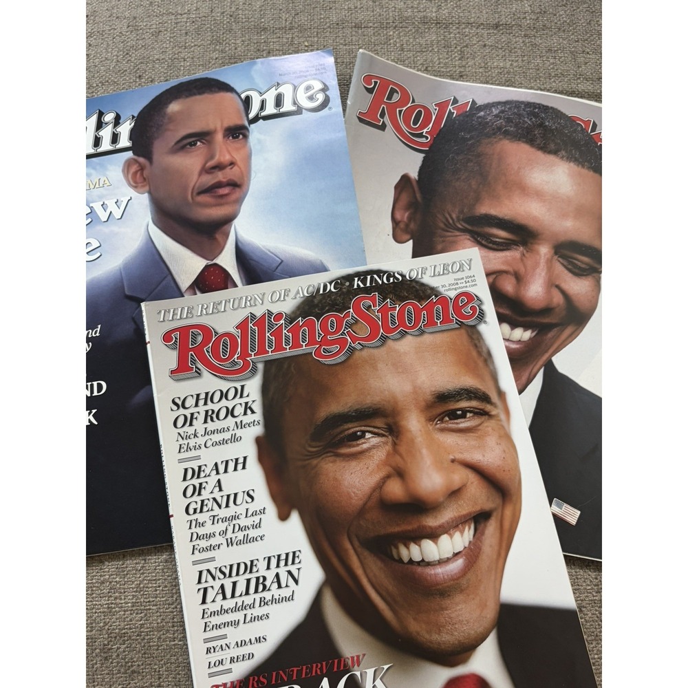 Lot of 3! Y2k Vintage Rolling Stone Barack Obama U.S. President Cover Story